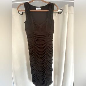 Calvin Klein brown ruched dress sz4